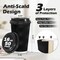 16 oz Disposable Coffee Cups with Lids, 50 Pack Insulated Hot Cups To Go Paper Coffee Cups with Lids and Straws, Corrugated Ripple Wall Cup for Hot Drink, Office, Coffee Bar (Black)